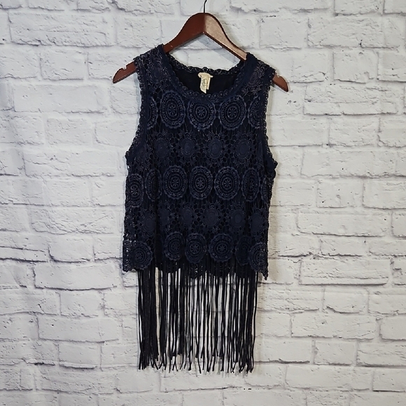 gimmicks by BKE Tops - Gimmicks by BKE Lace Fringe Tank Top